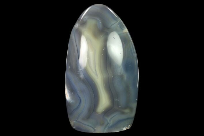Free-Standing, Polished Blue and White Agate - Madagascar #140375